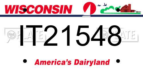 IT21548 Wisconsin License Plate