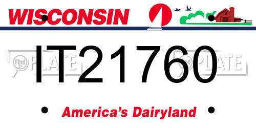 IT21760 Wisconsin License Plate