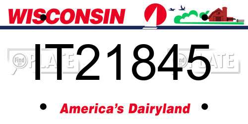IT21845 Wisconsin License Plate