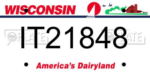 IT21848 Wisconsin License Plate