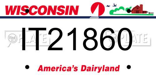 IT21860 Wisconsin License Plate