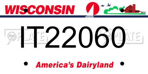 IT22060 Wisconsin License Plate