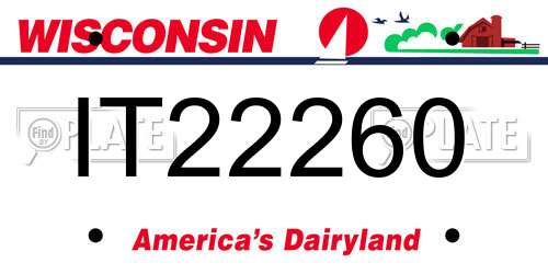 IT22260 Wisconsin License Plate