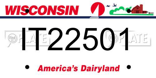 IT22501 Wisconsin License Plate