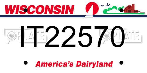 IT22570 Wisconsin License Plate