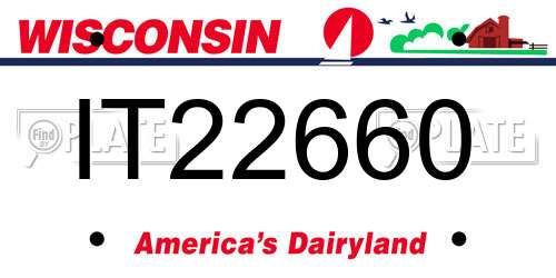 IT22660 Wisconsin License Plate