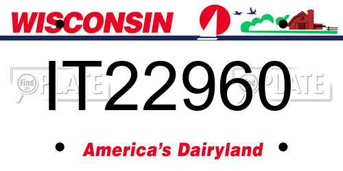 IT22960 Wisconsin License Plate