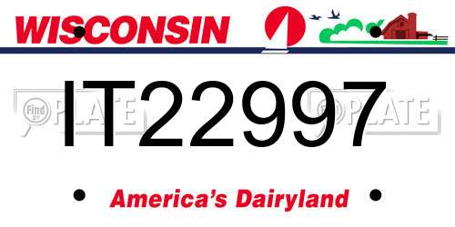 IT22997 Wisconsin License Plate