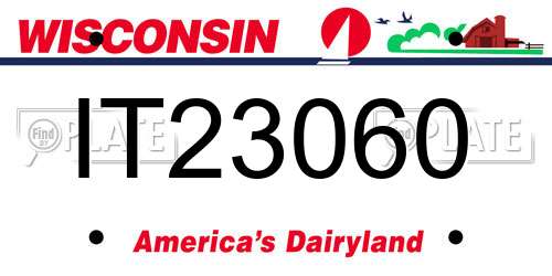 IT23060 Wisconsin License Plate