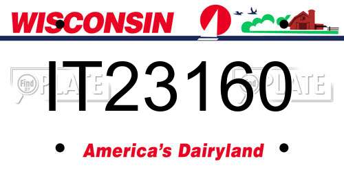 IT23160 Wisconsin License Plate