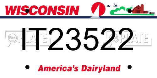 IT23522 Wisconsin License Plate