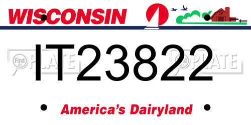 IT23822 Wisconsin License Plate