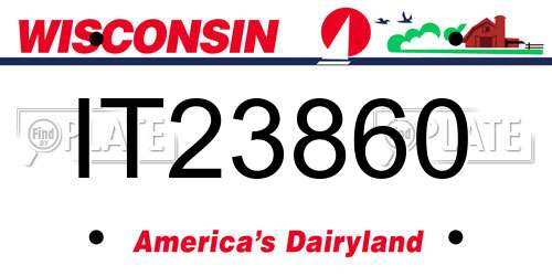 IT23860 Wisconsin License Plate