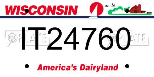 IT24760 Wisconsin License Plate