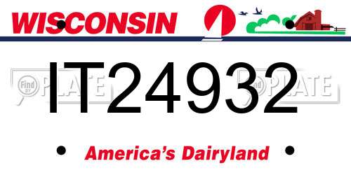 IT24932 Wisconsin License Plate