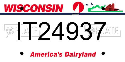 IT24937 Wisconsin License Plate