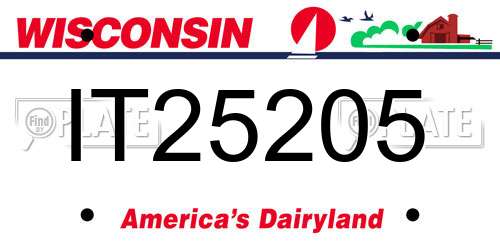 IT25205 Wisconsin License Plate
