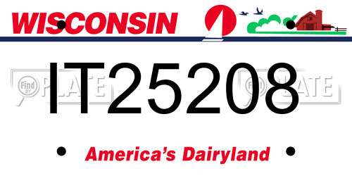 IT25208 Wisconsin License Plate