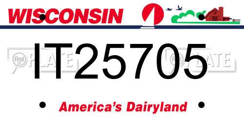 IT25705 Wisconsin License Plate