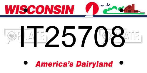 IT25708 Wisconsin License Plate