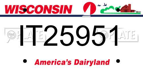 IT25951 Wisconsin License Plate