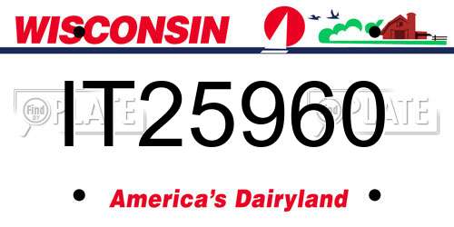 IT25960 Wisconsin License Plate