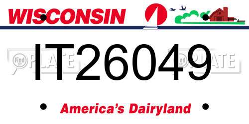 IT26049 Wisconsin License Plate
