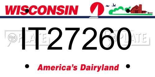 IT27260 Wisconsin License Plate