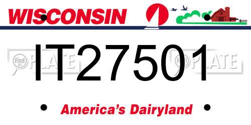 IT27501 Wisconsin License Plate