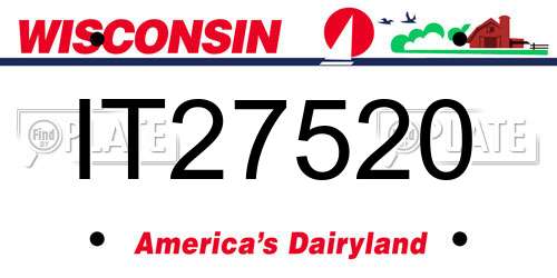 IT27520 Wisconsin License Plate