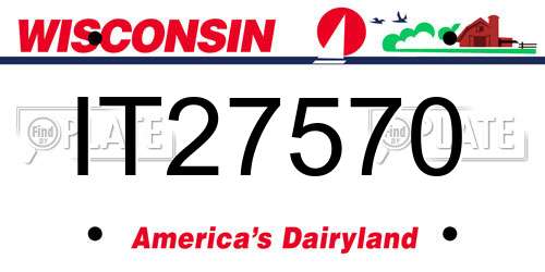 IT27570 Wisconsin License Plate