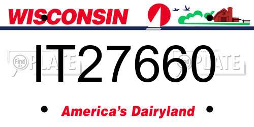 IT27660 Wisconsin License Plate
