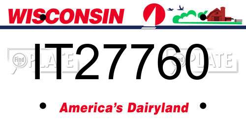 IT27760 Wisconsin License Plate