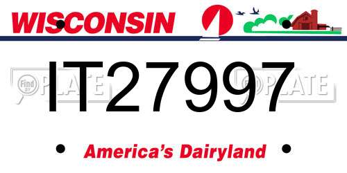 IT27997 Wisconsin License Plate