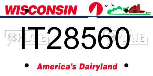 IT28560 Wisconsin License Plate