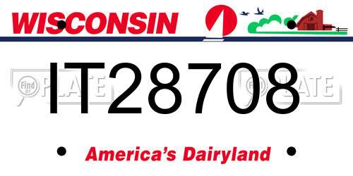 IT28708 Wisconsin License Plate