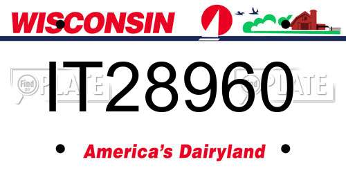 IT28960 Wisconsin License Plate