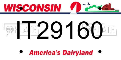 IT29160 Wisconsin License Plate