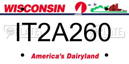 IT2A260 Wisconsin License Plate
