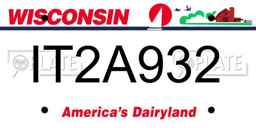 IT2A932 Wisconsin License Plate