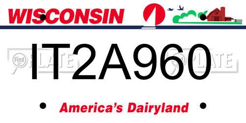 IT2A960 Wisconsin License Plate
