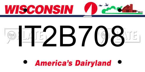 IT2B708 Wisconsin License Plate