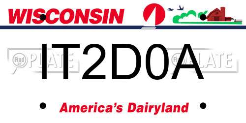 IT2D0A Wisconsin License Plate