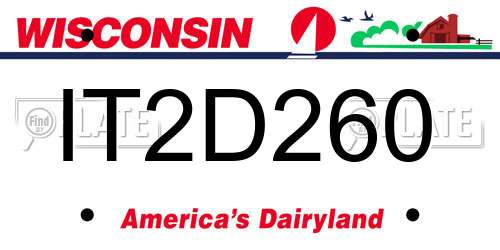 IT2D260 Wisconsin License Plate