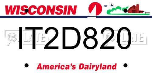 IT2D820 Wisconsin License Plate