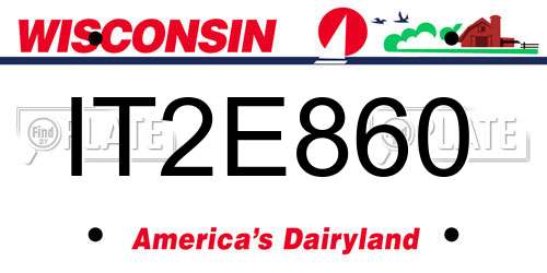IT2E860 Wisconsin License Plate