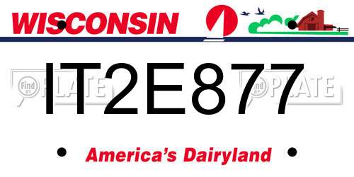 IT2E877 Wisconsin License Plate