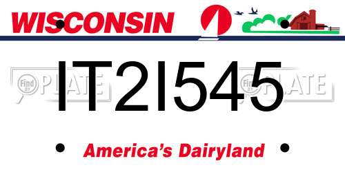 IT2I545 Wisconsin License Plate
