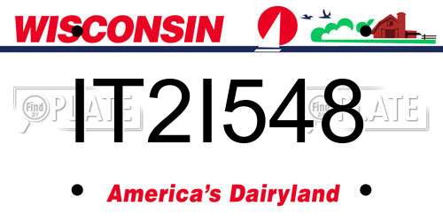 IT2I548 Wisconsin License Plate