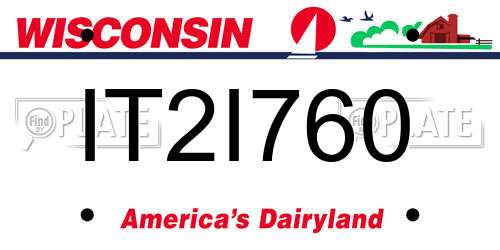 IT2I760 Wisconsin License Plate